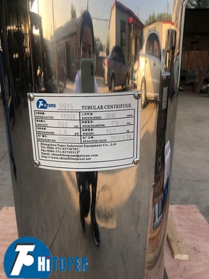 High Speed Virgin Coconut Oil Tubular Centrifuge GF Type 8L Drum Volume For Food Oil